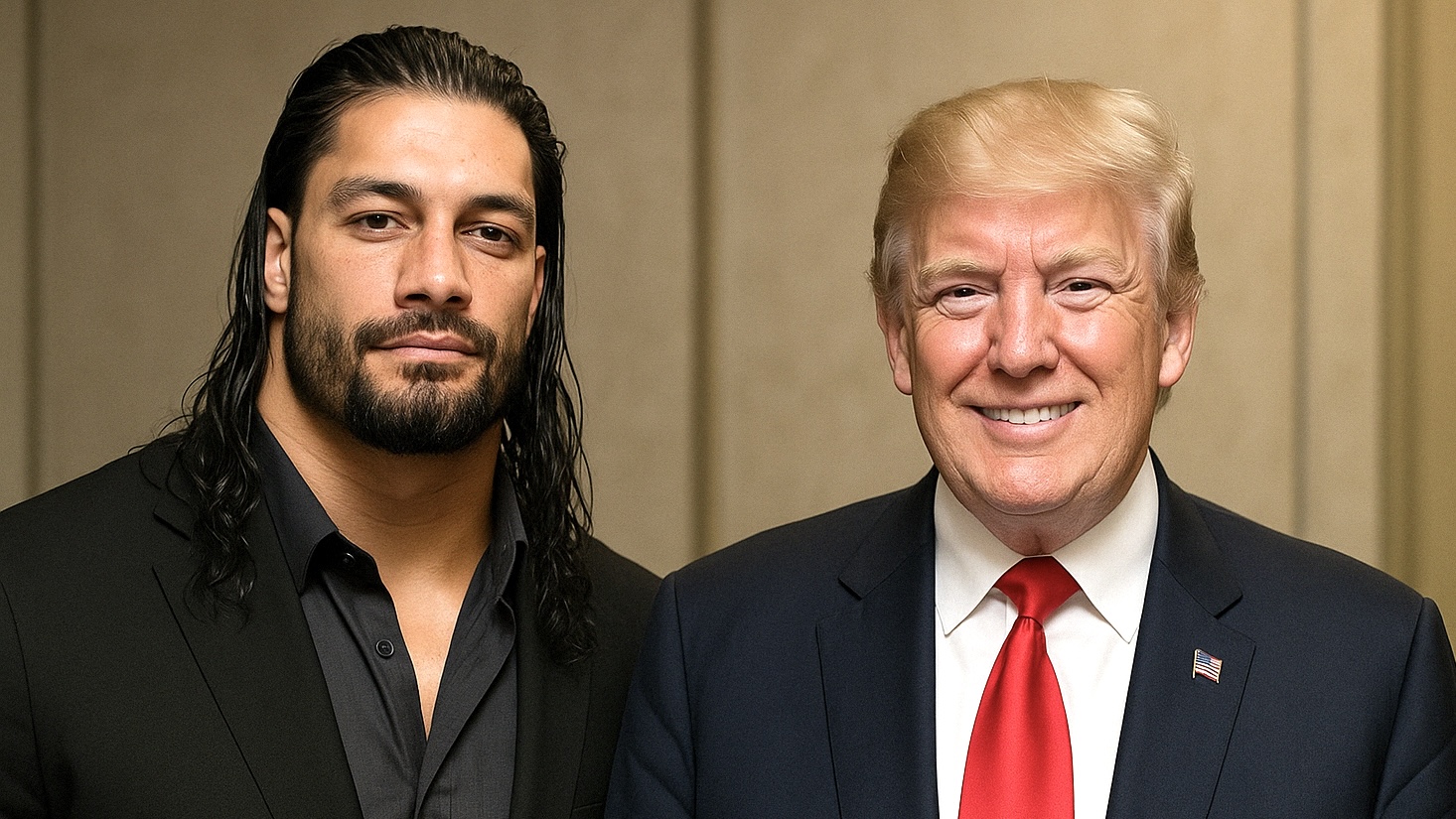 دونالد ترامپ، رئیس جمهور آمریکا و رومن رینز ستاره کشتی کج WWE