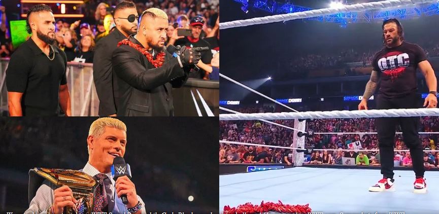 رومن رینز، کودی رودز و بلادلاین در شوی کشتی کج اسمکدان 9 اوت از WWE