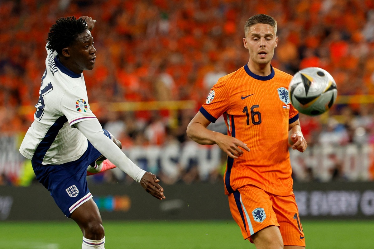 بازیکنان هلند و انگلیس در دیدار دو تیم در یورو 2024