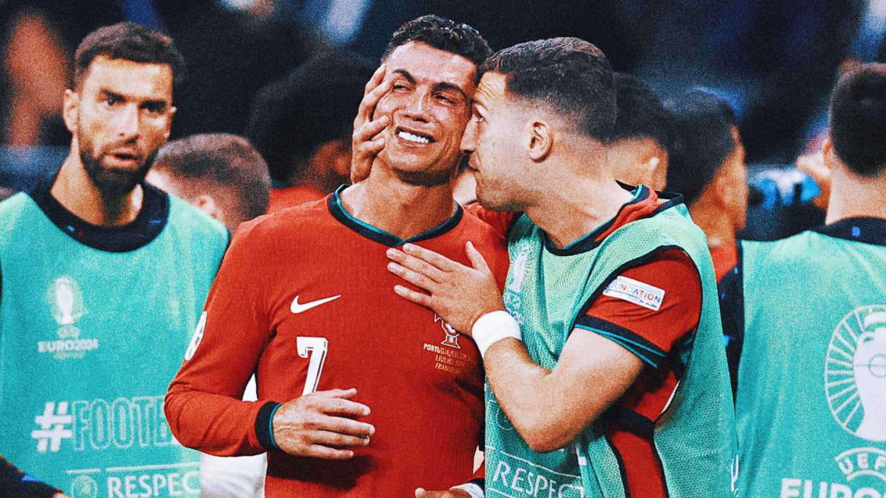 گریه‌ کریستیانو رونالدو در بازی پرتغال و اسلوونی در یورو 2024