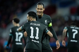 محمد صلاح و ویرجیل فن دایک در لیورپول