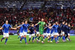 بازیکنان ایتالیا در بازی مقابل آلبانی