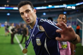 سرمربی تیم ملی آرژانتین - لیونل اسکالونی پس از قهرمانی در کوپا آمریکا 2024