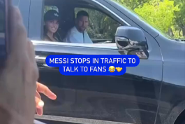 لیونل مسی در ترافیک