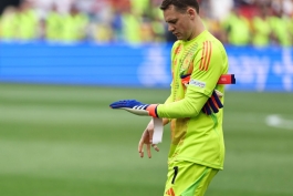 مانوئل نویر در بازی اسپانیا و آلمان در مرحله یک‌چهارم نهایی یورو 2024