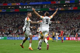 خوشحالی گل نیکلاس فولکروگ در بازی آلمان و سوئیس در مرحله گروهی یورو 2024