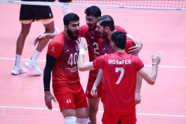 عکس از خوشحالی بازیکنان فولاد سیرجان در فینال لیگ برتر والیبال