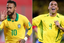 رونالدو نازاریو و نیمار در پیراهن تیم ملی برزیل
