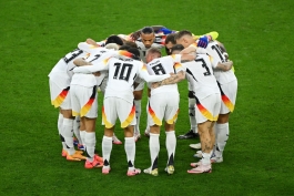بازیکنان آلمان در یورو 2024 در جریان دیدار با دانمارک که برتری 2-0 رسیدند