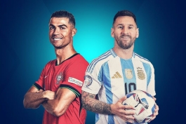 لیونل مسی و کریستیانو در پیراهن تیم‌های ملی آرژانتین و پرتغال