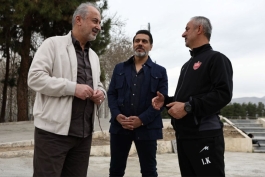 رضا درویش و اسماعیل کارتال و افشین پیروانی در تمرینات باشگاه پرسپولیس تهران