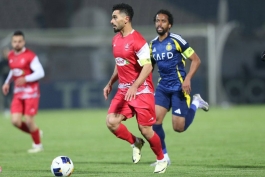 امید عالیشاه کاپیتان پرسپولیس در بازی لیگ نخبگان آسیا مقابل النصر عربستان