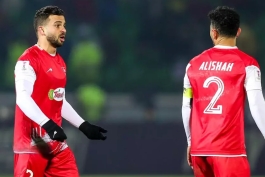 امید عالیشاه و سروش رفیعی بازیکنان پرسپولیس در دیدار برابر النصر