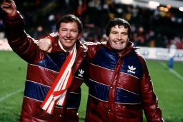 Sir Alex Ferguson - May 1983 Celebrating Aberdeen's famous Cup Winners' Cup victory vs Real Madrid with assistant Archie Knox