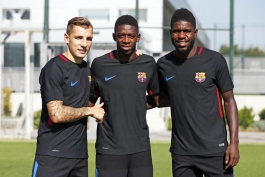 بارسلونا - لالیگا -Samuel Umtiti - Lucas Digne - Ousmane Dembélé  - FC Barcelona