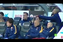 ویدیو؛ لحظات شاد و بامزه دنی آلوز روی نیمکت بارسلونا در مقابل ختافه