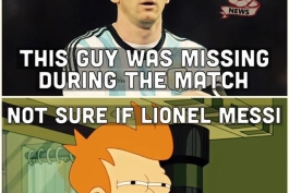 کسی در طول بازی مسی رو دید؟!
