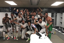 شادی یوونتوس بعد از پیروزی مقابل بارسلونا-لیگ قهرمانان اروپا-سری آ ایتالیا
