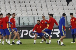 گزارش تصویری؛ آخرین تمرین تیم ملی اسپانیا در ورزشگاه یوونتوس