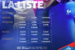 اعلام اسامی بازیکنان تیم ملی فرانسه برای دیدار مقابل سوئد و ساحل‌عاج