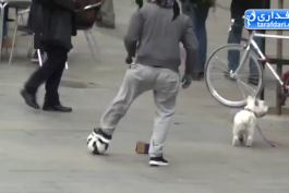 ویدیو؛ حرکات تکنیکی رونالدو در خیابان با چهره ناشناس