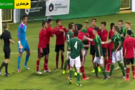 ویدیو؛ درگیری خشن بین بازیکنان دو تیم نوجوانان ایرلند شمالی و مکزیک
