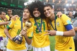 Neymar - Dani Alves - Thiago Silva - Brazil Football - تیم ملی برزیل