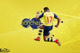 Alexis Sanchez Arsenal 2014-15 Yellow Kit Wallpaper