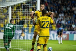 شادی گل بازیکنان سوئد در پیروزی برابر استونی - مقدماتی یورو 2024