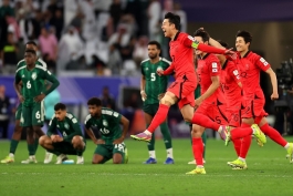 شادی بازیکنان کره جنوبی در دیدار مقابل عربستان