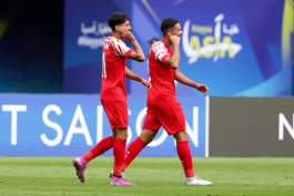 شادی بازیکنان اردن پس از بازکردن دروازه عراق