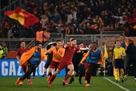 roma - champions league - لیگ قهرمانان اروپا - رم - خوشحالی بعد از گل