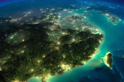    	تصاویر خیره کننده از زمین در شب