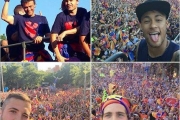 گزارش تصویریه جشن قهرمانی بارسلونا(visca barca)