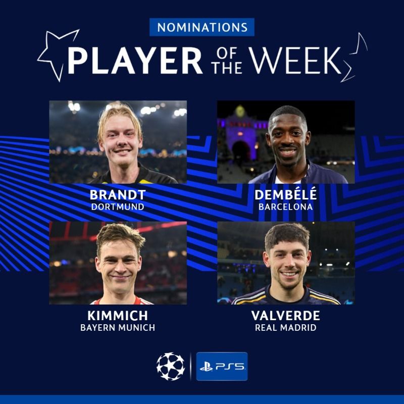 نامزدهای بهترین بازیکن هفته لیگ قهرمانان اروپا