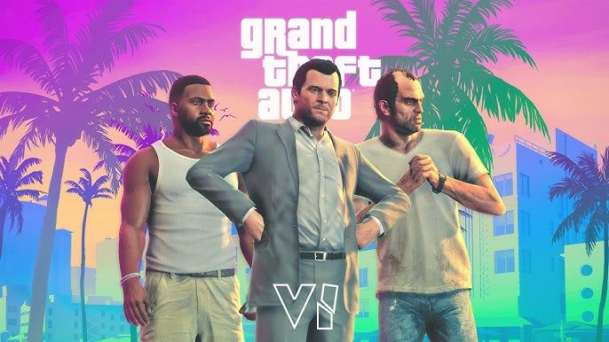 سه شخصیت اصلی GTA 5 با تم گرافیکی بازی GTA 6